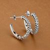 Classic Round Diamond Hoop Earrings - Image 2