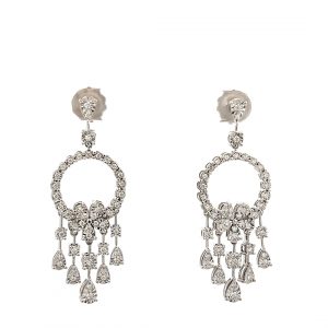 Sparkling Floral Chandelier Earrings OE589
