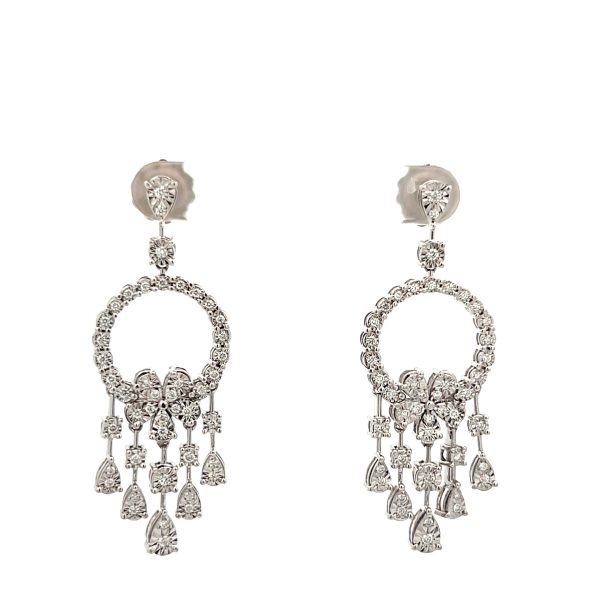 Sparkling Floral Chandelier Earrings OE589