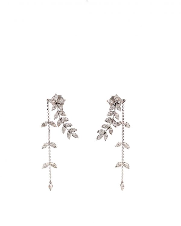 Elegant Vine Drop Diamond Earrings OE595