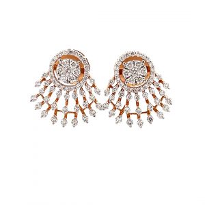 Radiant Crystal Cascade Stud Earrings 14k