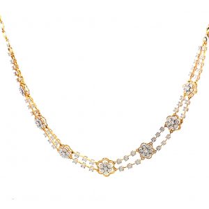 Floral Diamond Gold Necklace