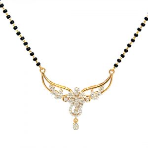 Exquisite Floral Diamond Mangalsutra Pendant Necklace OP274