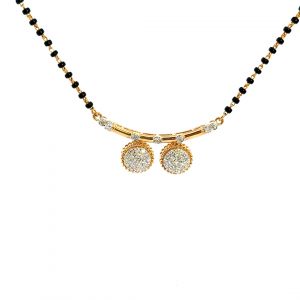 Radiant Twin Charm Diamond Mangalsutra Necklace OP295
