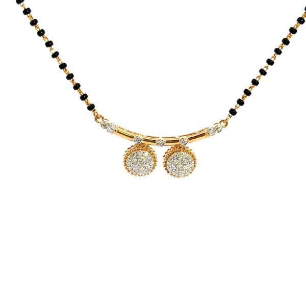 Radiant Twin Charm Diamond Mangalsutra Necklace OP295