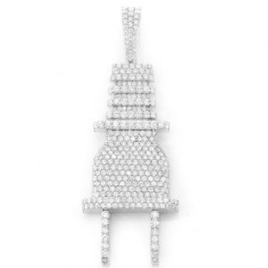 Spark Plug Pendant with Dazzling Natural Diamonds