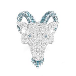 Icy Goat Head Ring